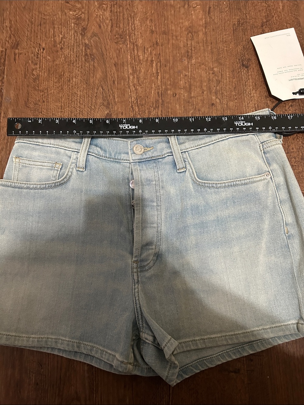Current/Elliott Light Blue Denim Button-Fly Shorts - Picture 5 of 6